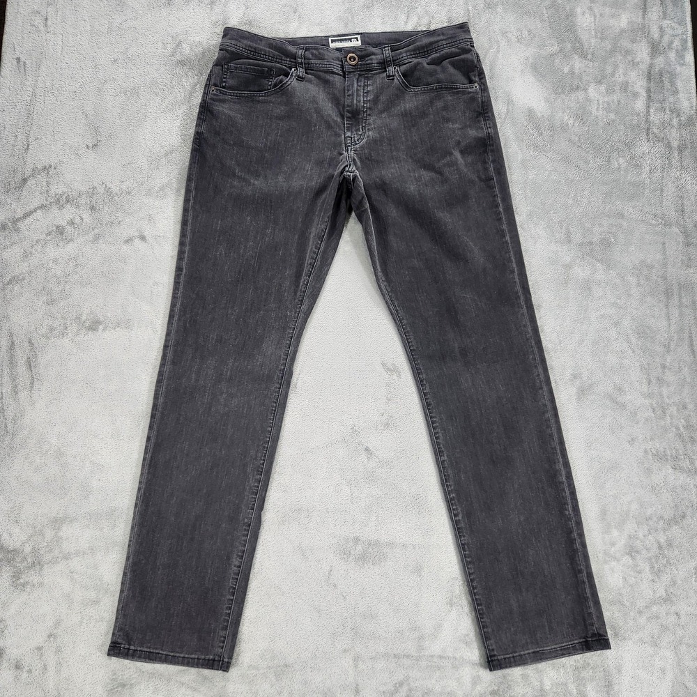 Travis‎ Mathew Jeans Mens 34x32 Charcoal Gray Straight Leg Stretch Denim Pants